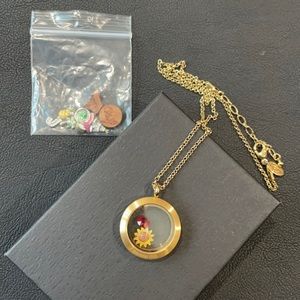 Origami Owl Necklace w/Charms